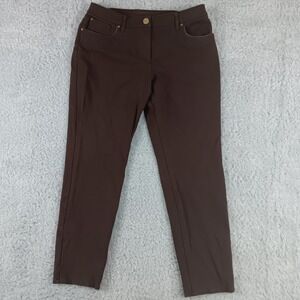 Chicos So Slimming Brown Straight Leg Pants Size 1.5 Short 570116344 Womens